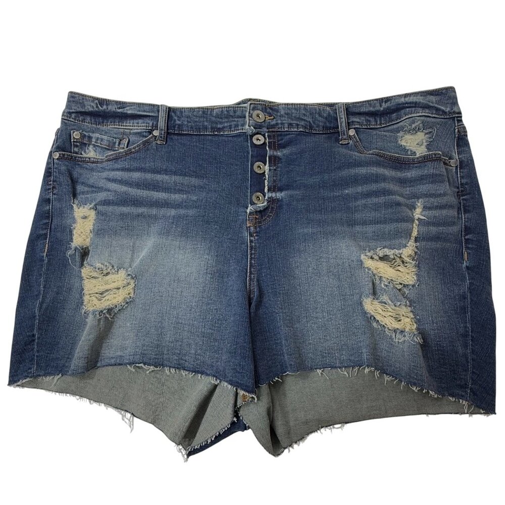 Torrid Denim Shorts‎ NEW Distressed Raw Hem Women’s 26